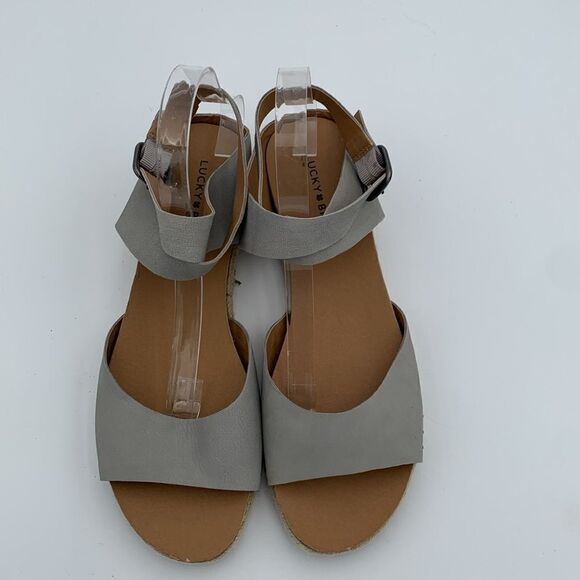 Lucky Brand Gladas leather ankle wrap open toe espadrilles sandals woman’s 11/43 - Picture 7 of 9